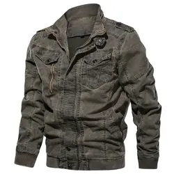 Брендовая куртка мужская верхняя одежда и пальто осенние куртки ветровка из чистого хлопка военная куртка chaqueta hombre большой размер 5XL 6XL
