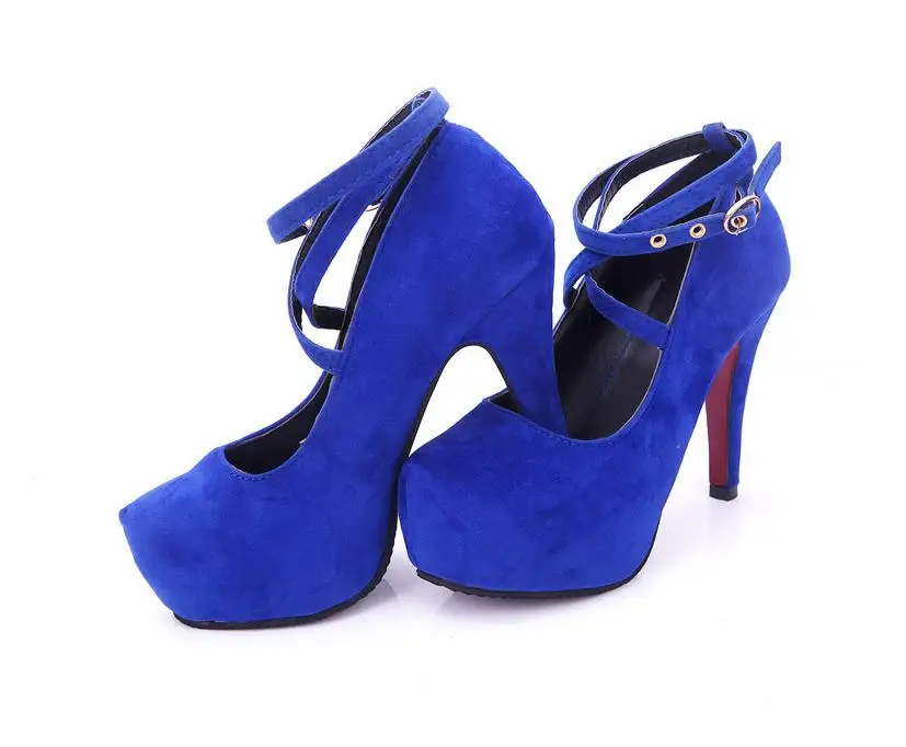 Negro 018 Tamaño De Gran Los Primavera Nueva Unidos Y Impermeable Corteza Europa Correa rojo azul Moda Suede Gruesa Estados Tacones Zapatos Plataforma f4vHxrwf