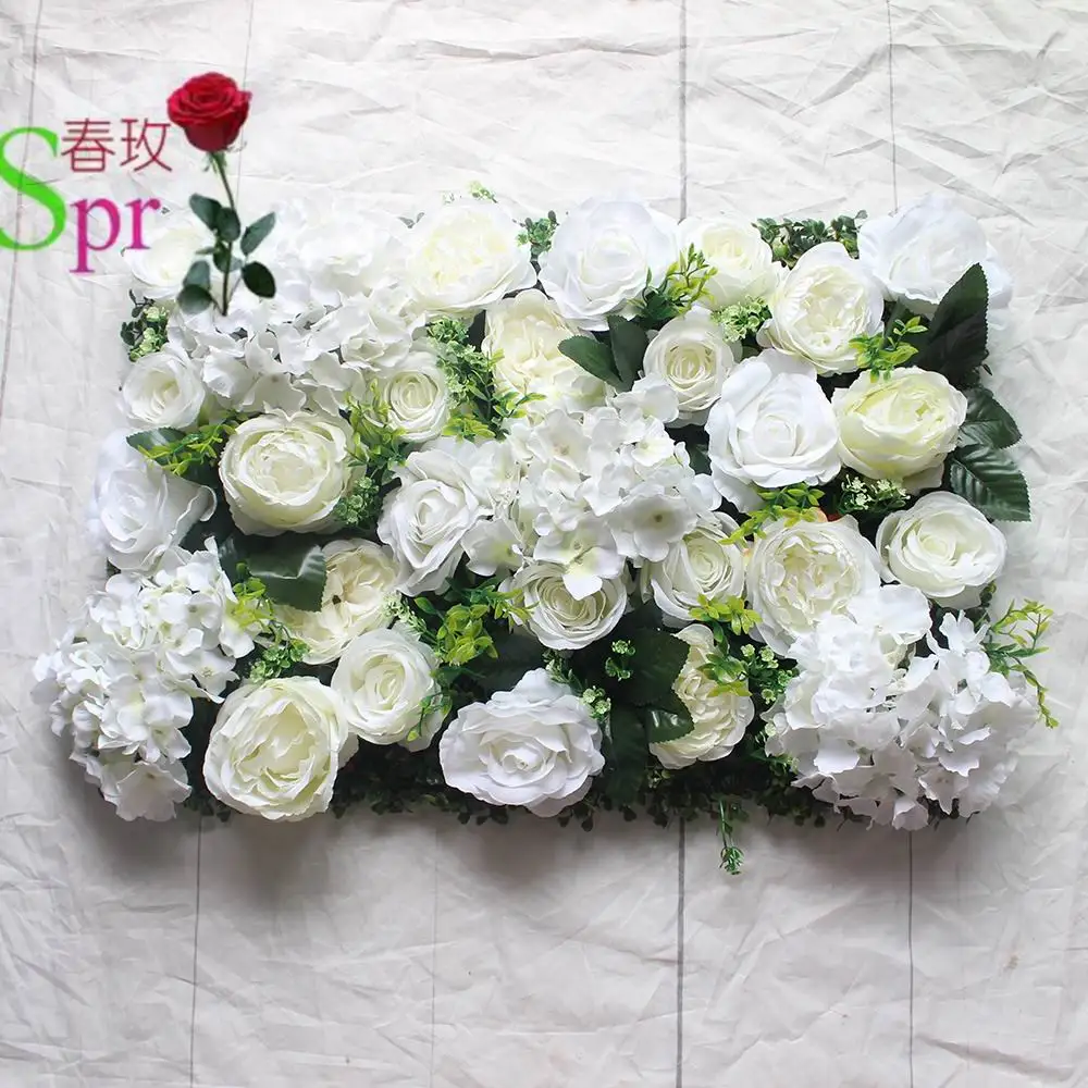 

SPR Free Shipping 10pcs/lot Artificial rose & peony &hydrangea flower wall wedding backdrop artificial flower plastic panel wall