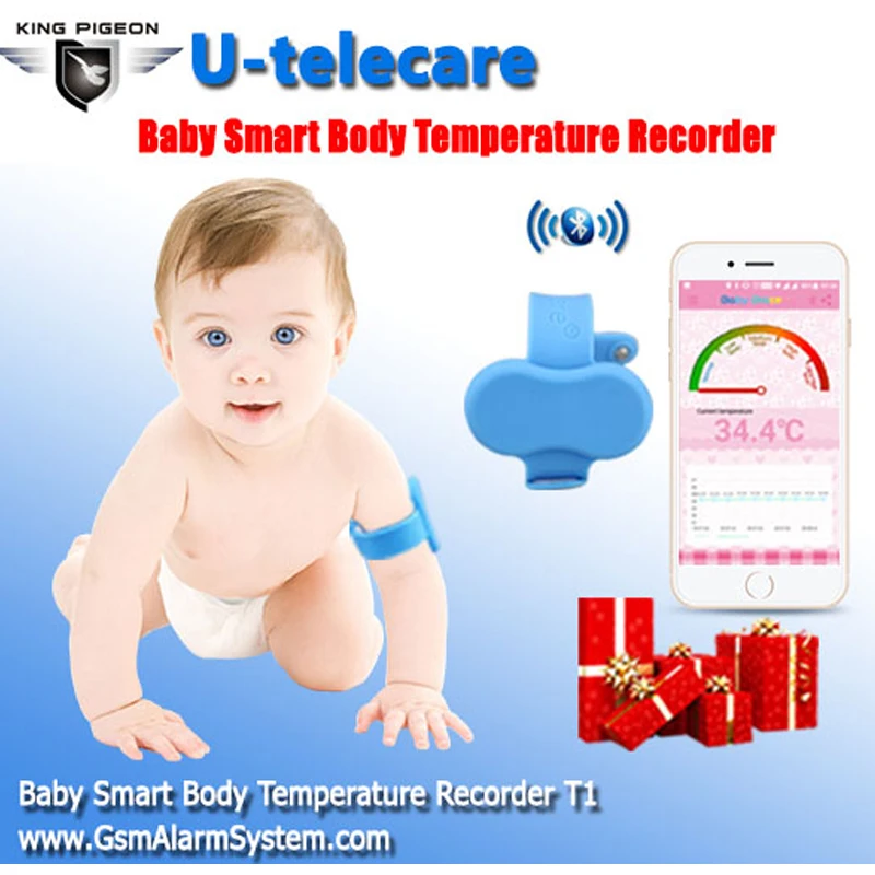 

Wireless Bluetooth Baby Thermometer Measure & Alarm Wristband Baby Temperature recorder Supports IOS