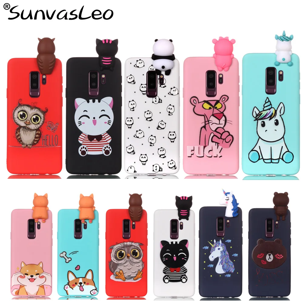 

For Samsung Galaxy S9 S9 Plus Case New 3D Soft Silicone Cover Cartoon Mobile Phone Shell Skin Cases Protector Fundas Coque