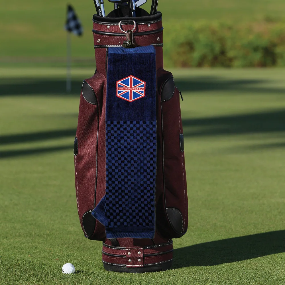 منشفة جولف كليب ثلاثي أضعاف 100% القطن 16 ''x 24'' بوصة مريحة الرياضية لينة المملكة المتحدة/الولايات المتحدة الأمريكية العلم النسر المناشف لاعب هو...