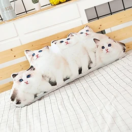 Домашние животные в форме подушки фаршированные бульдог хаски собаки/кошки/кролик 4 в 1 плюшевые подушки для чтения постельные принадлежности Поясничный декор подушки - Цвет: 100cm cats