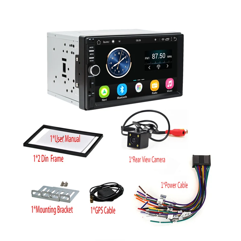 Flash Deal Double Din Android 6.0 Quad Core 1GB+16GB Car Stereo 7 inch 1024x600 Touch Screen Head Unit GPS Navigation Bluetooth Wifi AM/FM 5