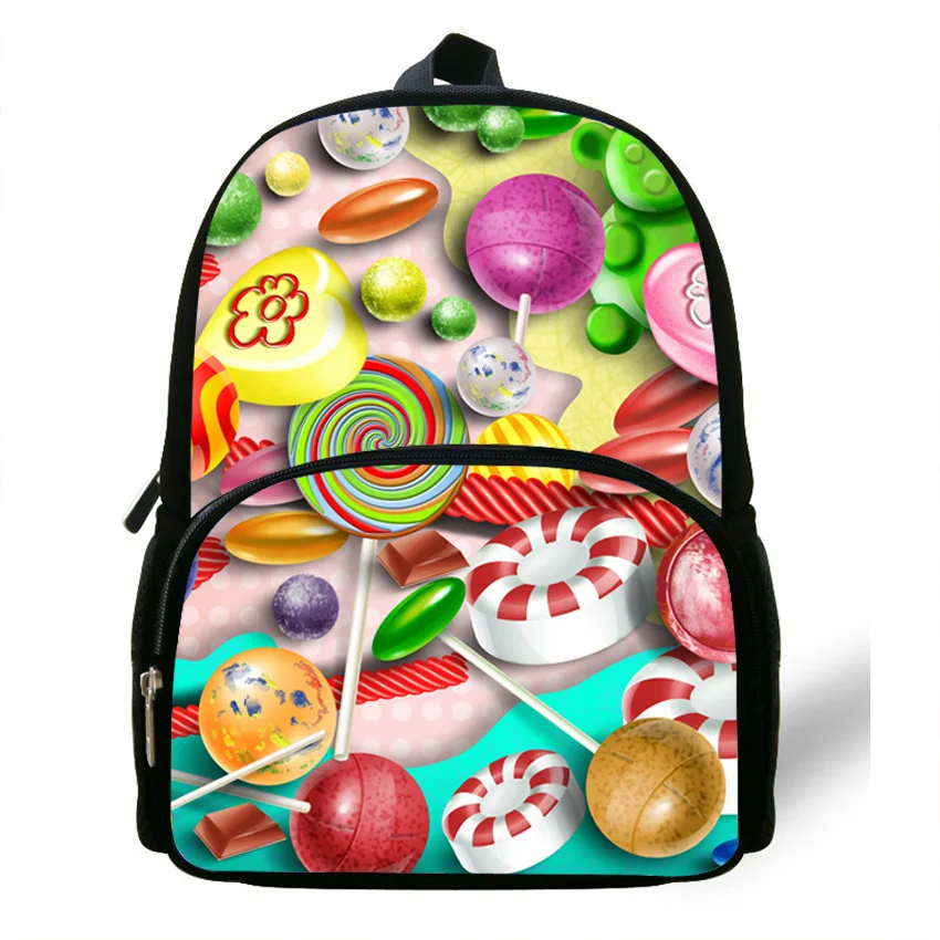 12 Inch Sweet Preschool Bags Character Candy Print Backpack For Kids