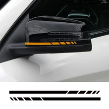 A Pair 8.8″ Side Rear View Mirror Stripes Vinyl Decal Car Sticker for Mercedes Benz W204 W212 W117 W176 Edition 1 AMG Style