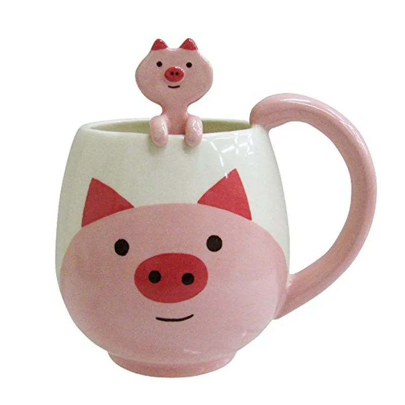 YEFINE фирменные чашки для чая с милыми животными, керамические чашки и кружки, кофейная кружка с рисунком кота, свиньи, медведя, лягушки, панды, посуда для напитков, Прямая поставка