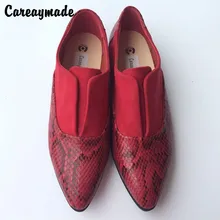 In the spring of 2016 new Europe and America style snakeskin pattern female with coarse mosaic Tip head single shoes,Black&Red In the spring of 2016 new Europe and America style snakeskin pattern female with coarse mosaic Tip head single shoes,Black&Red