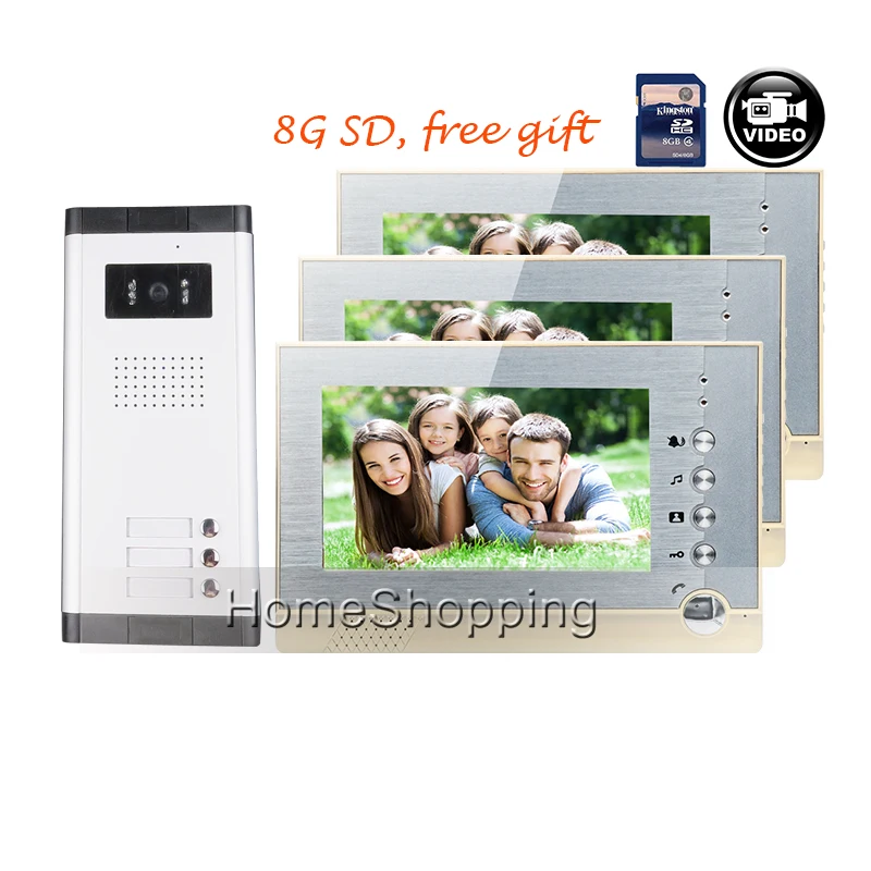 FREE SHIPPING Brand New 7 Color Recording Video font b Door b font Phone Intercom 3