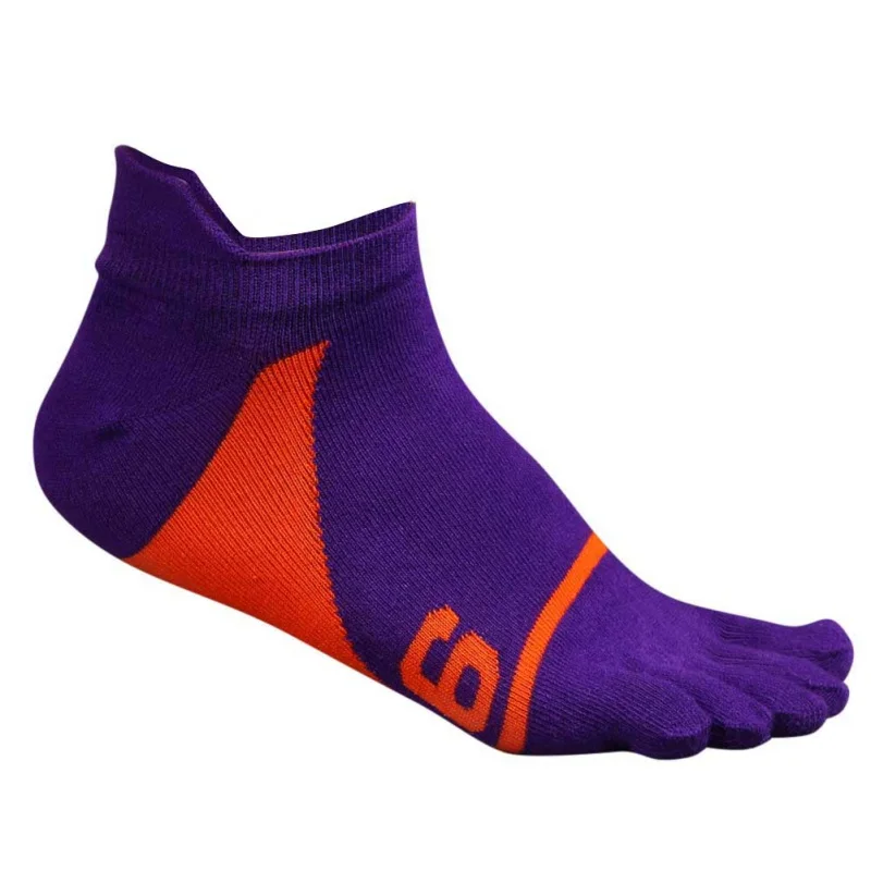 Мужские спортивные мягкие спортивные дышащие носки с пальцами по щиколотку, мужские носки, хлопковые носки с пятью пальцами - Цвет: Фиолетовый