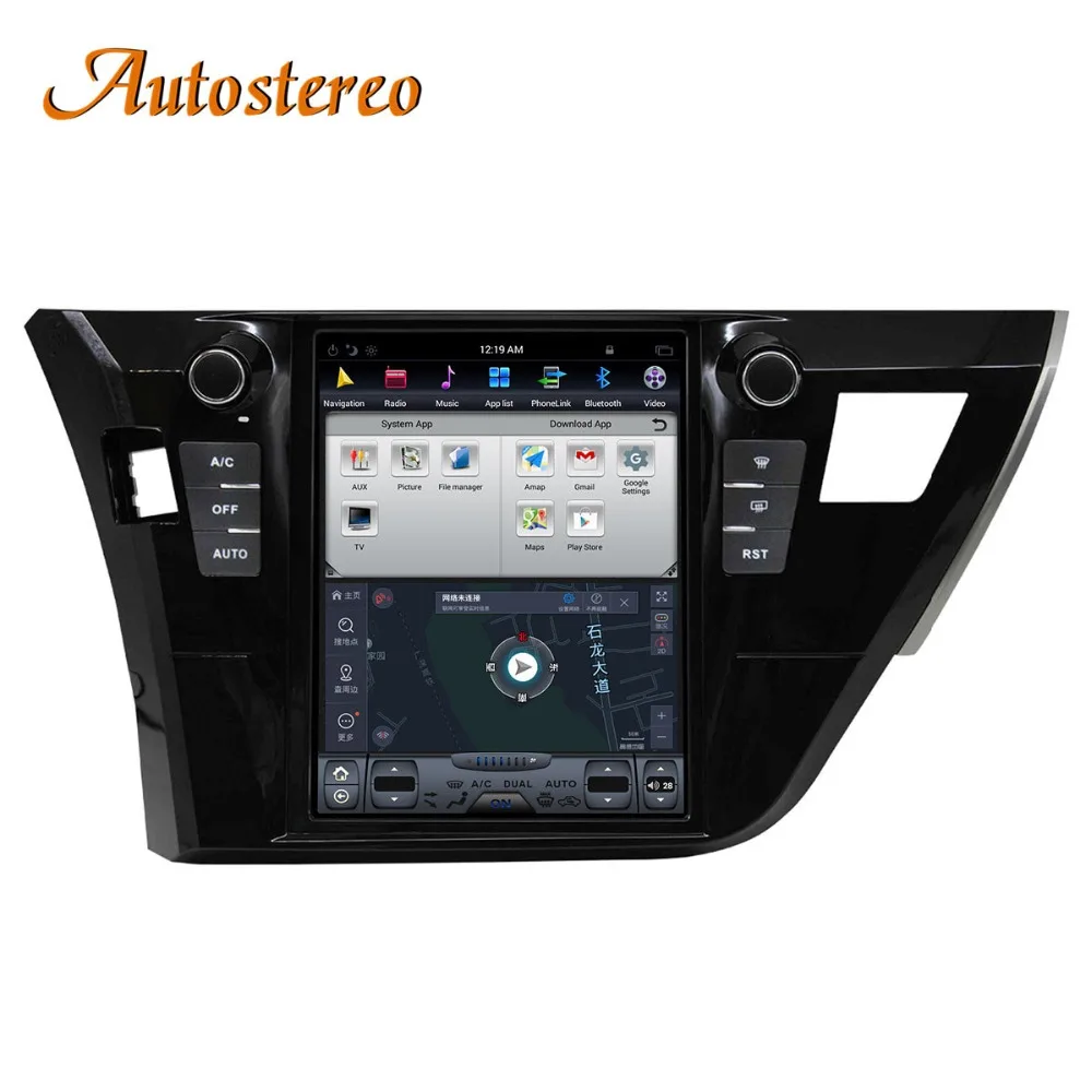 Cheap Android Tesla style Car No DVD player For Toyota Corolla 2014 2015 2016 Car GPS Navigation Multimedia Head unit tape recorder 2
