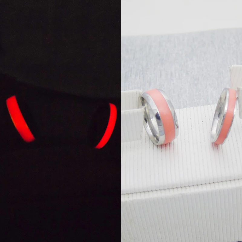 

New Original Luminous Ring Glow In The Dark Fashion Silver Men Rings For Women Fluorescent Glowing Love Anillos Anel Bague