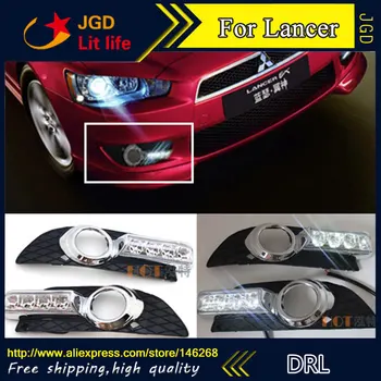 

Free shipping ! 12V 6000k LED DRL Daytime running light for Mitsubishi Lancer 2009-2014 fog lamp frame Fog light Car styling