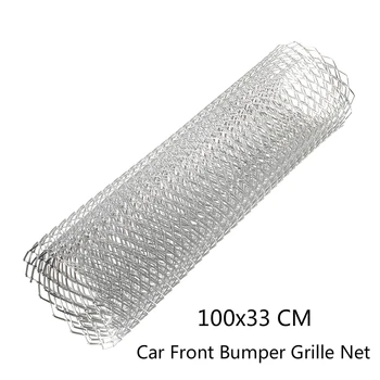 

Car Front Bumper Grille Net Universal Auto Vent Mesh Griller Cover Aluminum Body Grill Net 44x13 inch