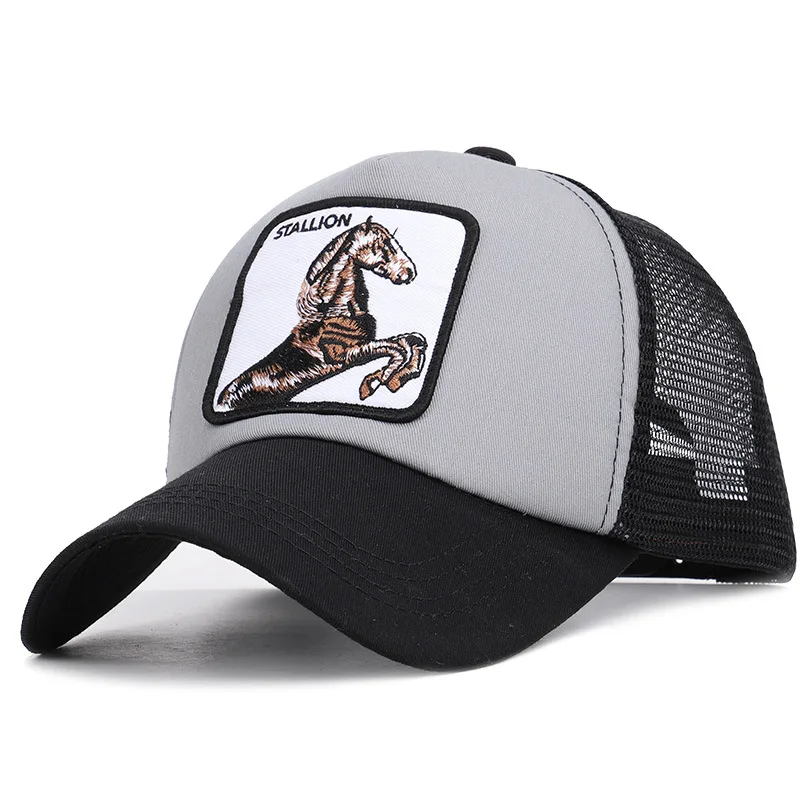 

Stallion Baseball Cap Men Women Animal Trucker Cap Summer Mesh Hat Spongy Fabric 3 Colors Choose