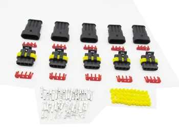 

5 Sets SUPERSEAL 1.5 SERIES 4 pin Way Waterproof Electrical Wire male and female plug connector 282088-1/282106-1