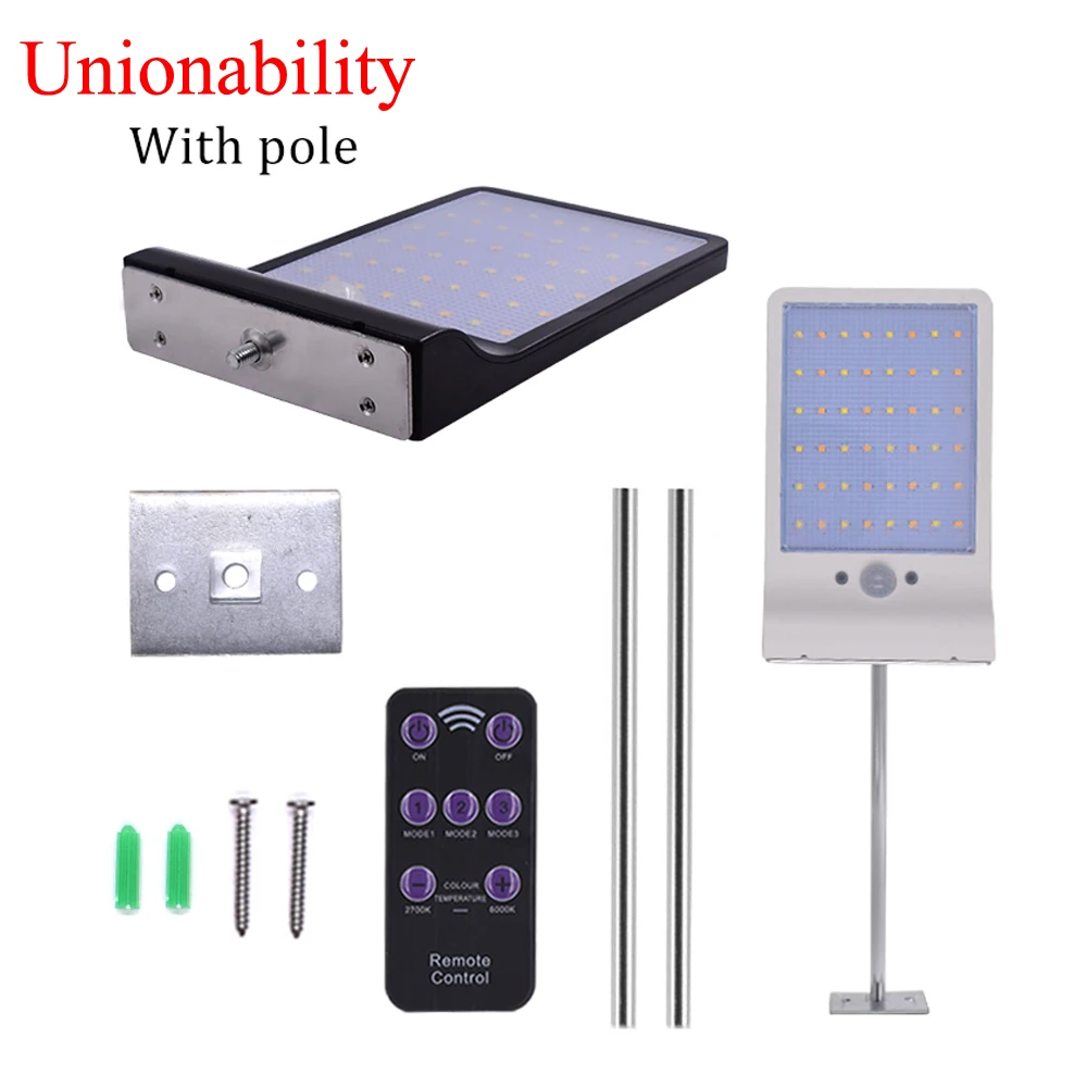 

LED Solar Power PIR Motion Sensor Wall Light 48 LED Outdoor Waterproof Energy Saving Garage Yard Path Home Garden Security Lamp
