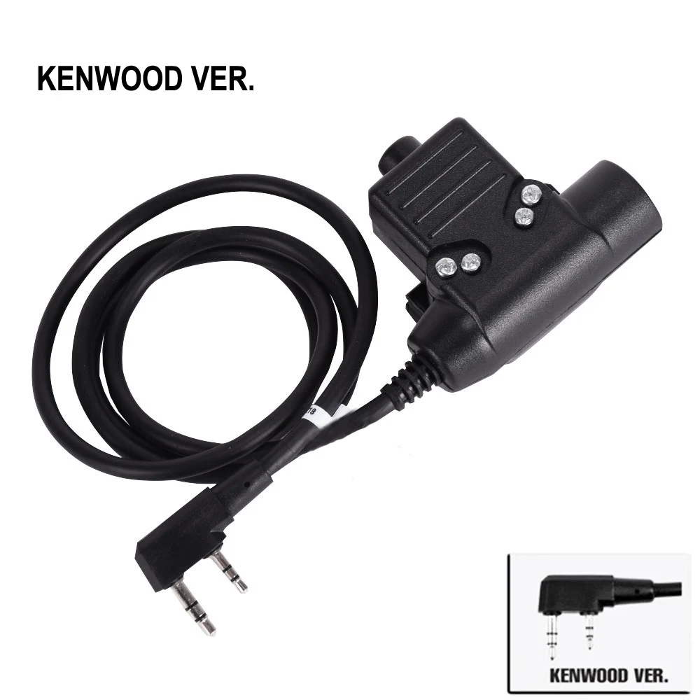 Тактическая гарнитура PTT Plug для KENWOOD Walkie Talkie ICOM Midland Motorola Radio Phone Military адаптер U94