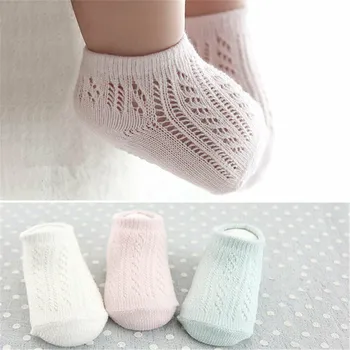 

Baby Summer Short Mesh Socks Knitted Hollow Cotton Socks For Newborn Baby Boys Girl Kids Age 0-4Y