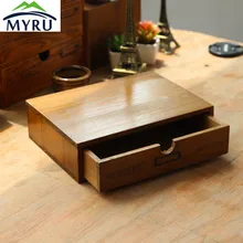 Деревянный Маленький ящик для хранения офисный стол/Бытовая прикроватная сортировочная коробка для хранения