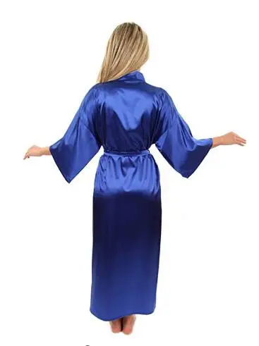 Bride Robes Silk Satin Long For Wedding Bridesmaid Women