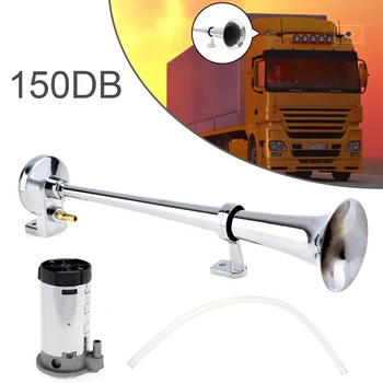 

17'' 150DB Super Loud 12V Single Trumpet Car Auto Air Claxon Horn Compressor Kit for Car Truck Boat Motorcycles Automobiles