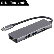 USB-C USB C HUB 5 in 1 Type C Adapter Hub to Hdmi USB 3.0 SD TF Card Reader for Laptop PC Accessories USB HUB