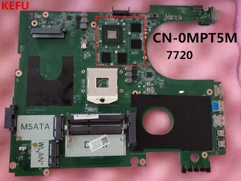 Материнская плата KEFU для ноутбука DELL 7720 материнская MPT5M DA0R09MB6H3 HM77 GT650M 2 Гб 3D