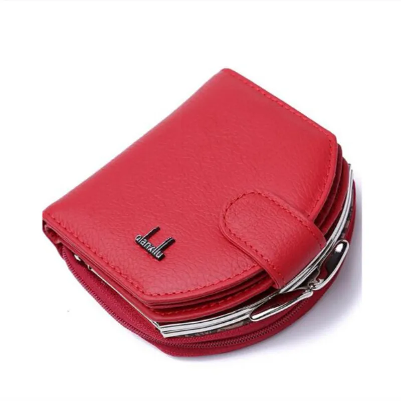 

Genuine Leather Slim Wallet Women Mini Wallet Case Credit Card Holder Long Purse Coin Pocket Female Money Hand Bag Zipper Poucht