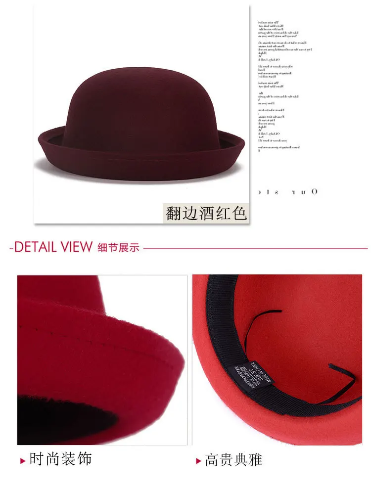 Cute Red Spring Autumn Vintage Dome women fedoras Women's Hat Children Feeling Hat Church Mother and Daughter Hats sun caps