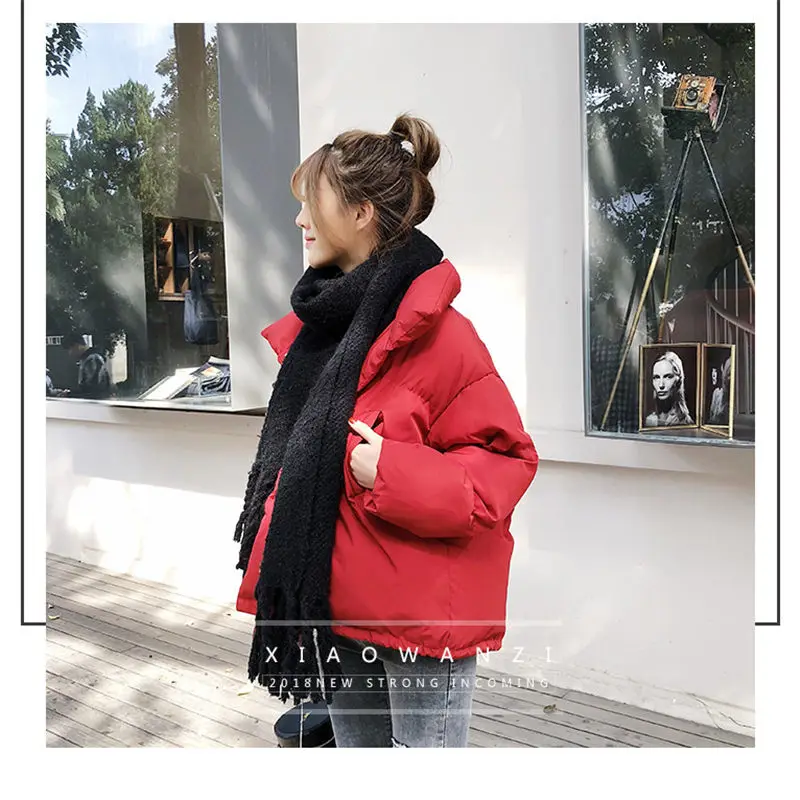 Puff Coat Fashion Korean Cotton Clothing Women's Winter New Loose Thicken Short Down Jacket Student Casual Warm Overcoat f1227