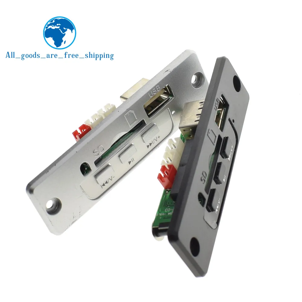 

TZT 3.7V-5V Power MP3 WAV Format decoder board 3W + 3W Amplifier SD/MMC U Disk MP3 module decoding audio