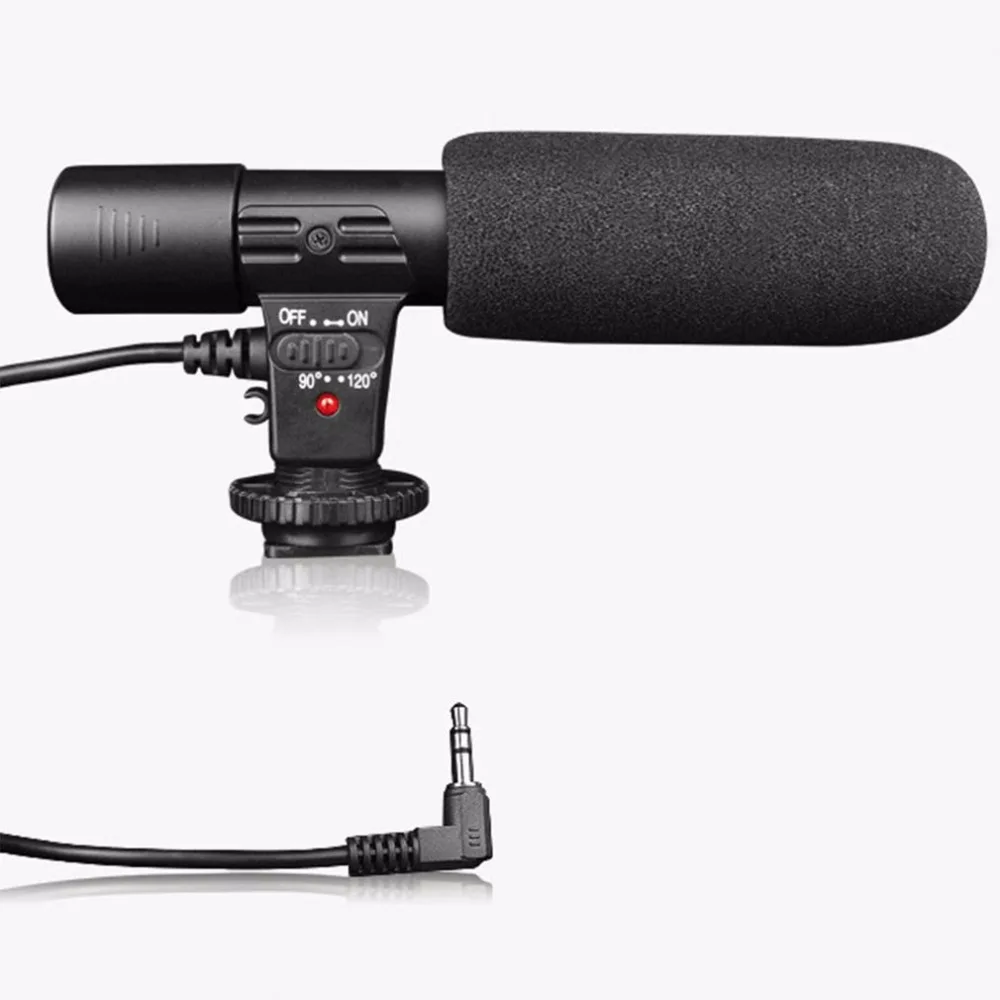 Профессиональный конденсаторный микрофон 3,5 мм Запись микрофон интервью микрофон для DSLR камеры видео DV видеокамеры Прямая поставка