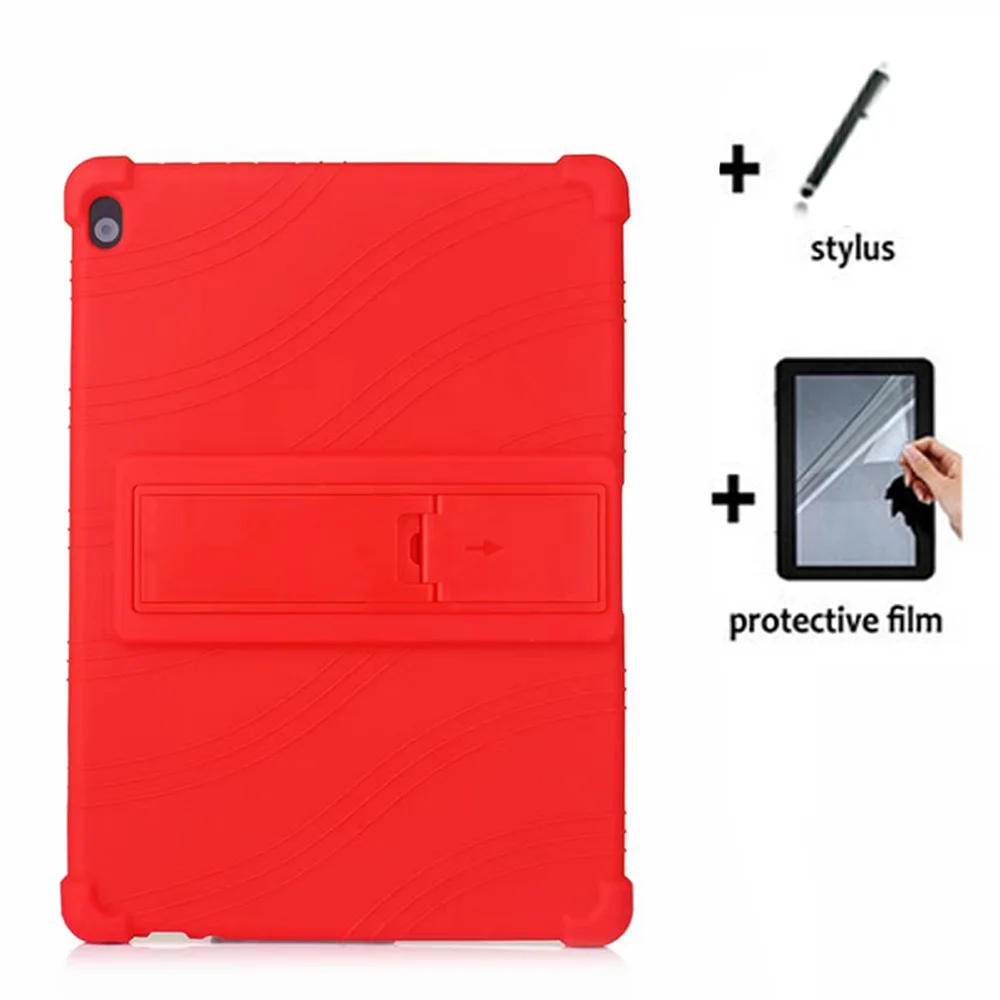 

3in1 Luxury Waterproof Soft Silicone Stand Cover Case +1x Screen Protector +1x Stylus For Lenovo Tab P10 TB-X705F X705N TB-X705M