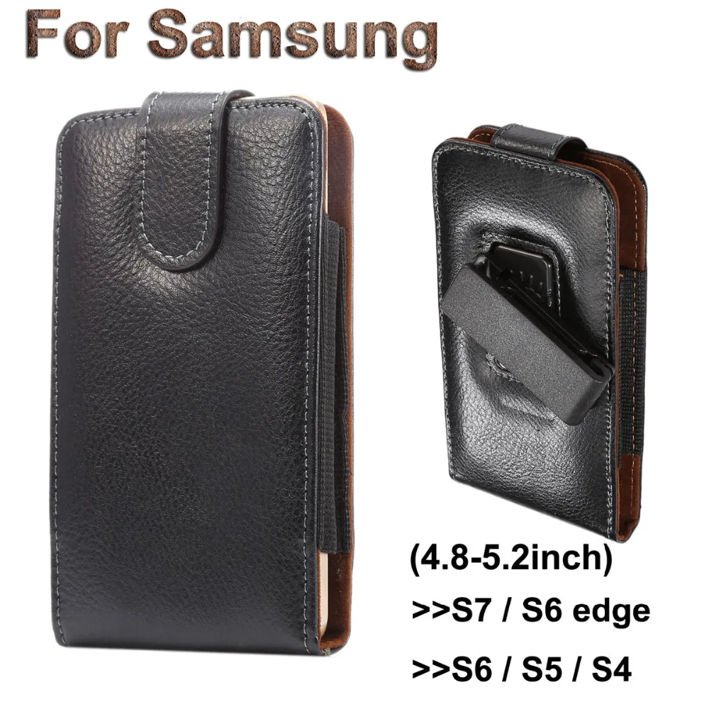 Buy Luxury Genuine Leather Belt Clip Bag for Samsung