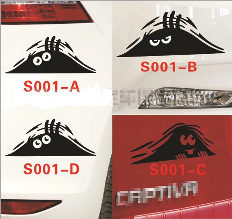 

50pcs/lot Car styling stickers Reflective Waterproof Funny Peeking Monster car sticker vinyl decals decoration auto decor