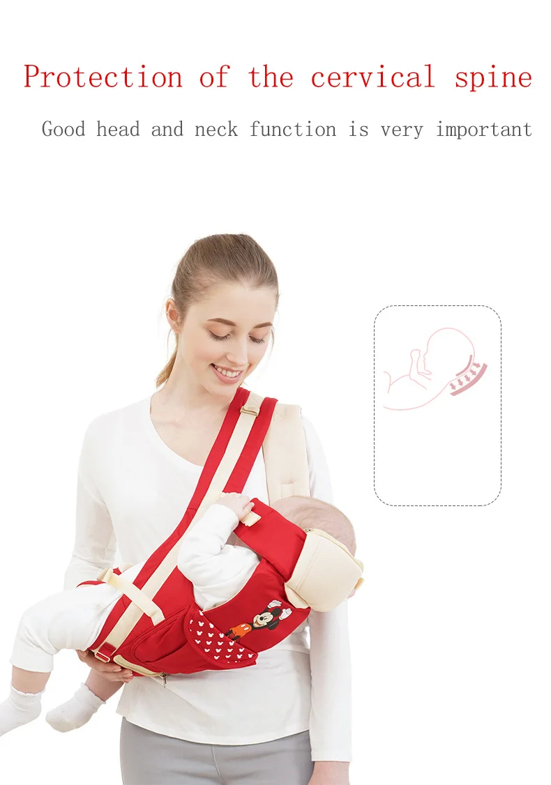 Disney Ergonomic Baby Carrier Backpack Infant Sling Toddler Waist Wrap Carrier Baby Holder Kangaroo Hipsit Minnie newborns 360