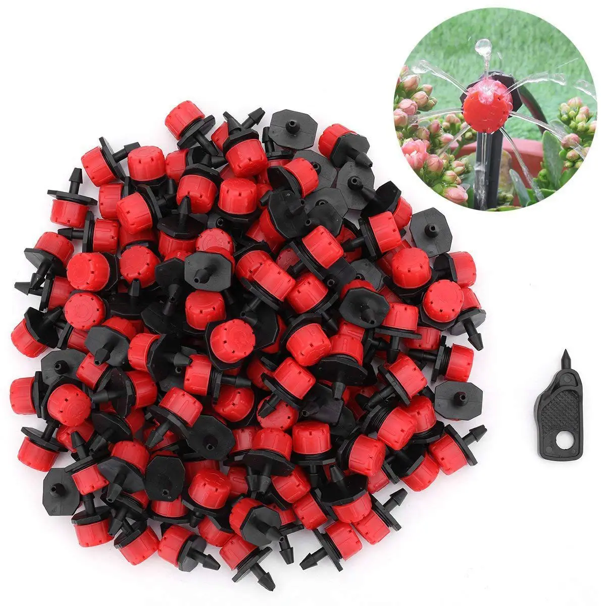 

Adjustable Irrigation Drippers Emitters Micro-Sprinklers Heads 1/4 inch Drip Watering Kits for Greenhouse Patio Garden Flower