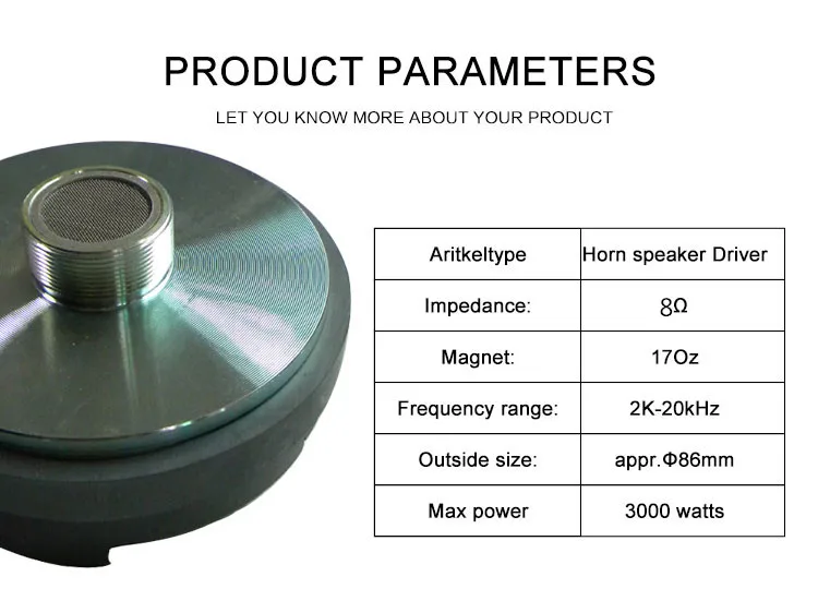 Аудио 34 мм ядро 3000 Вт 8Ohm рога твитер динамик сценическая ВЧ приводная головка с резьбой магнитной стали 90*15 мм