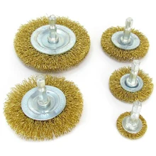 5 шт. латунная проволока щетка для сверла насадки колеса чашки для удаления ржавчины инструмент для очистки