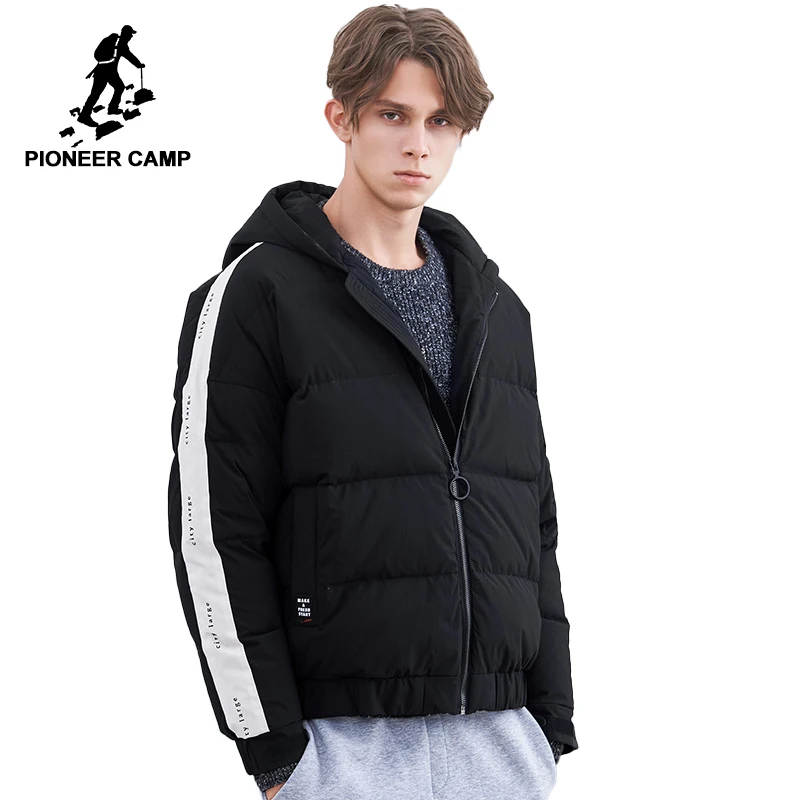 Мужской пуховик Pioneer Camp зимний в полоску с карманами на молнии AYR801429|Пуховики| |