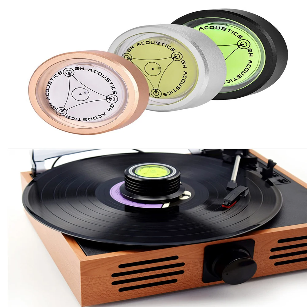 

VBESTLIFE Aluminum LP Disc Stabilizer Turntable Level Vinyl Record Vibration Balanced Phonograp Spirit Level Black Gold Silver