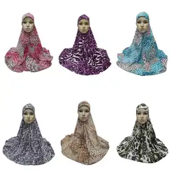 1 шт Maxi Amira мусульманские женщины полиэстер принтованный хиджаб Khimar арабский головной убор Рамадан Ближний Восток накладной молитвенный