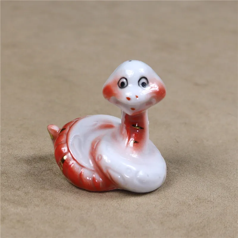 

Porcelain Pit Viper Snake Miniature Handmade Ceramics Rattlesnake Figurine Reptile Animal Decor Adornment Art Craft Accessories