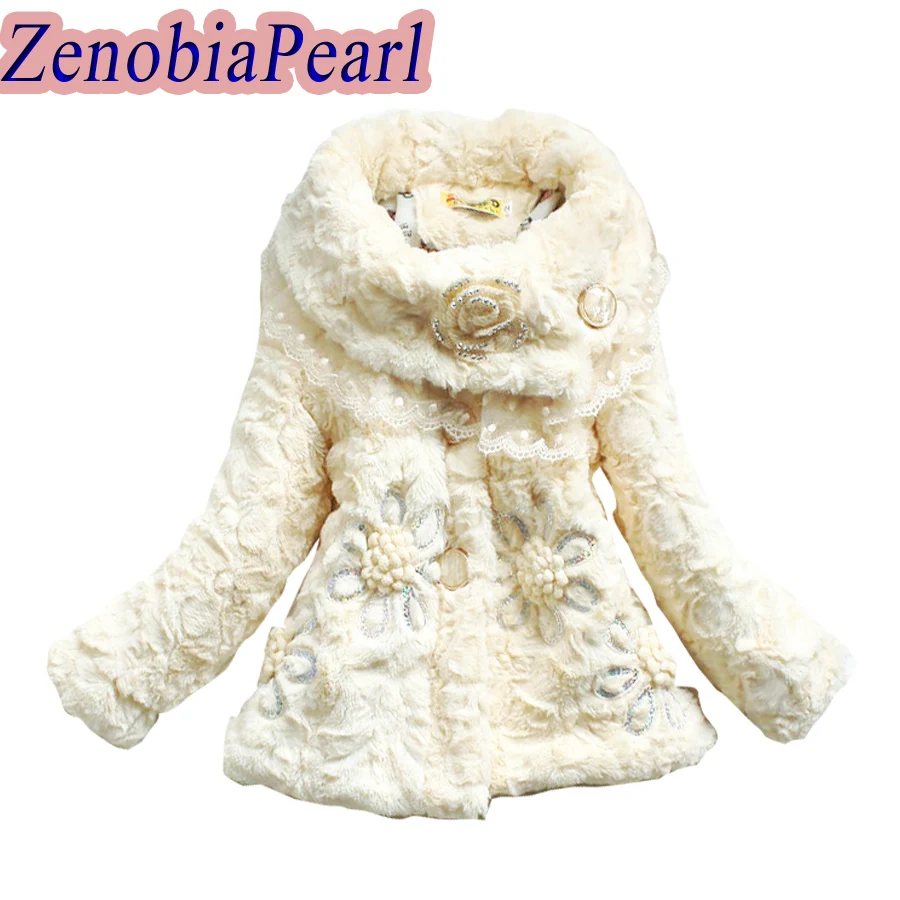 

Girls Outerwear Baby Autumn Winter Waistcoat Children's Bow Fur Girls Artificial fur Coat Kids Faux Fur Fabric Clothes Fur coat