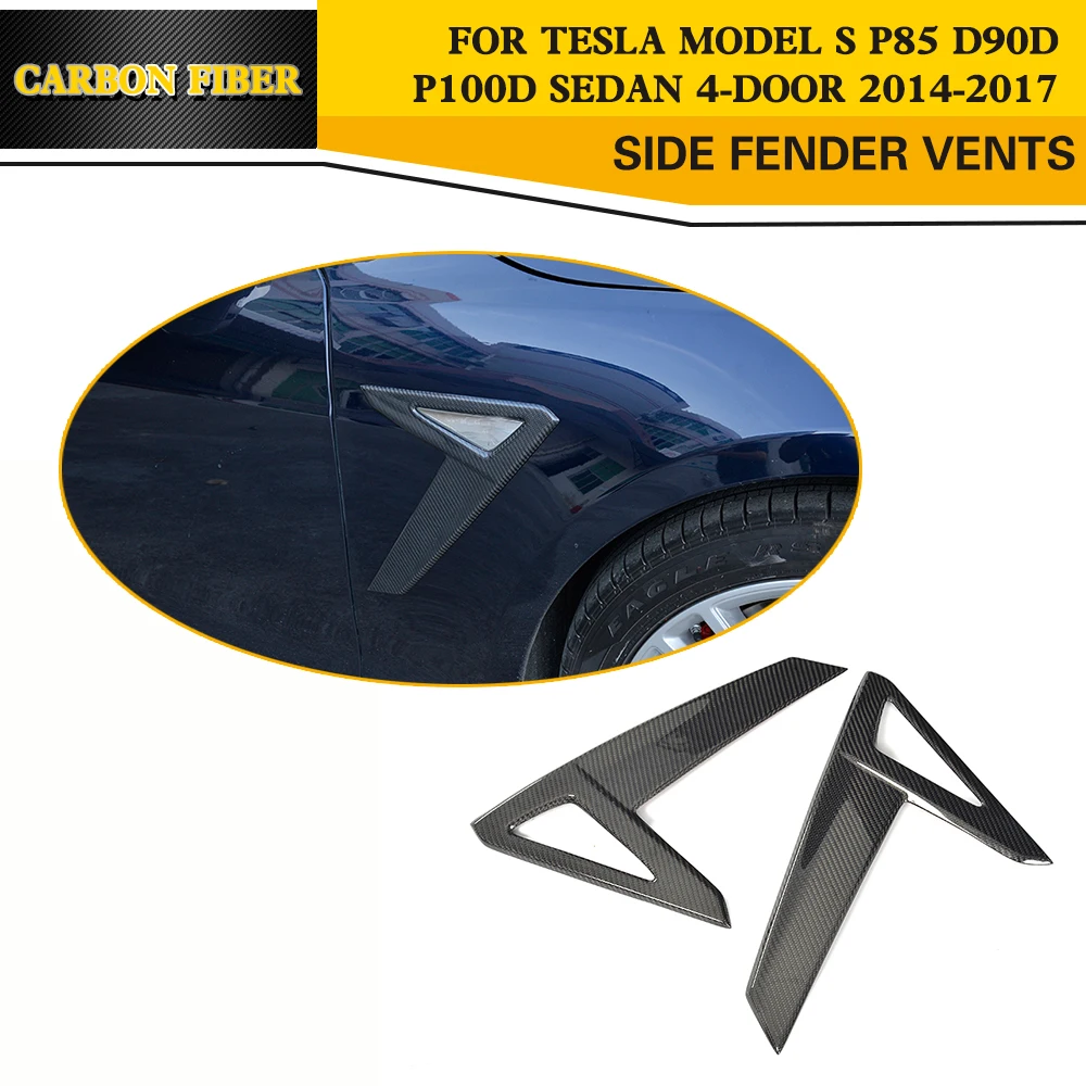 Переднее боковое вентиляционное крыло из углеродного волокна для Tesla Model S Sedan 4 Door