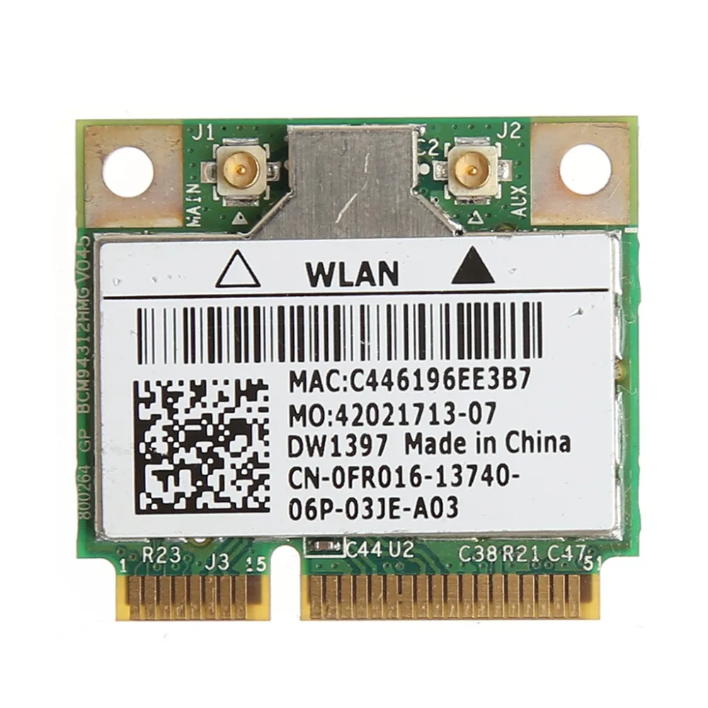 

802.11G 54M Wireless Wifi Mini PCI-E Card For Dell DW1397 0KW770 Broadcom BCM94312HMG2L C26