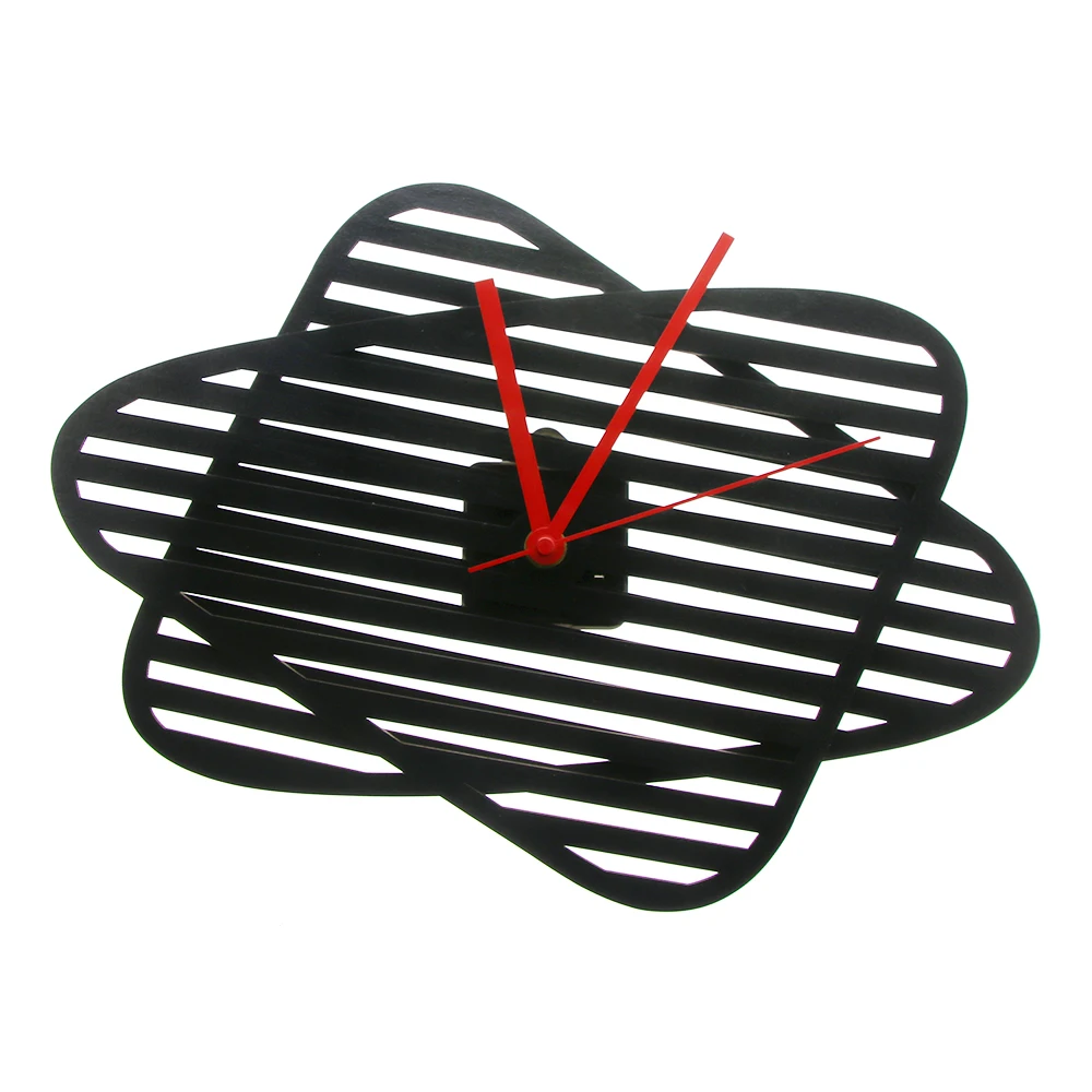 

Sophie Adjustable Wall Clock Overlapping Surfaces Abstract Wooden Decor Black Rustic Wall Clock Minimalist Modern Clock Watch
