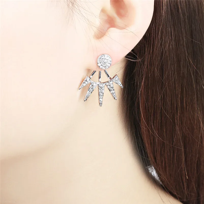 2018 Fashion earrings for women Lady Elegant Crystal Rhinestone Ear Stud Earrings Jewelry for Girl Brincos Bijoux Femme J06#N (1)