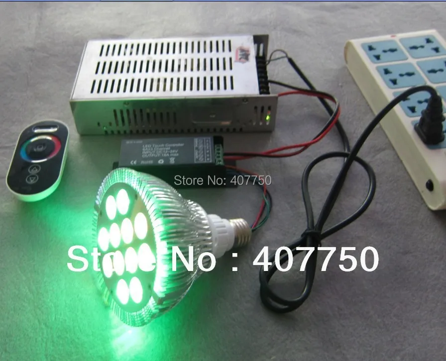 Радиочастотный беспроводной или контроллер dmx 24 V 4 провода rgb12X1W Par38 Светодиодный точечный светильник потолочный свет, используемый для повышения производительности залах и театры